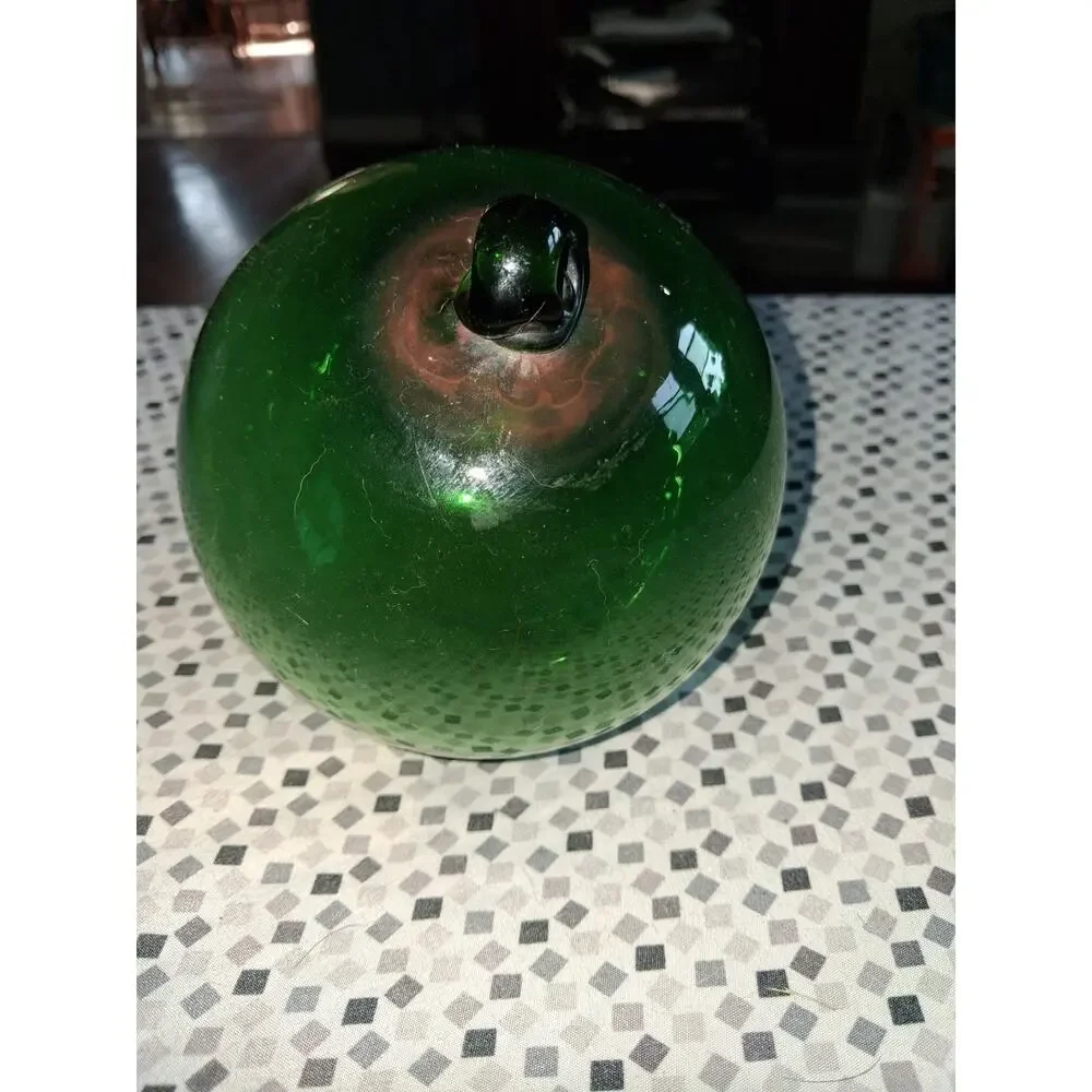 Green Blown Glass Orb Art